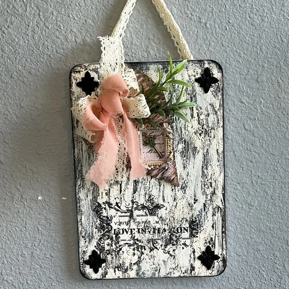 Handmade French Country- Shabby Distressed wood shelf sitter